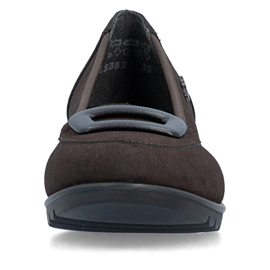 Rieker L5362-25 Nougat leather comfort slip-on shoe with cushioned footbed and everyday styling