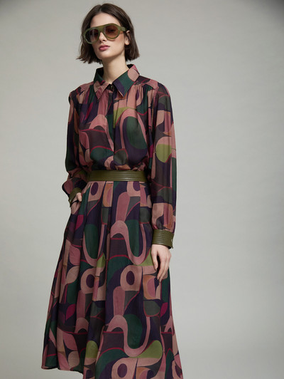 Skatie S05B157WND Printed shirt faux-leather cuffs