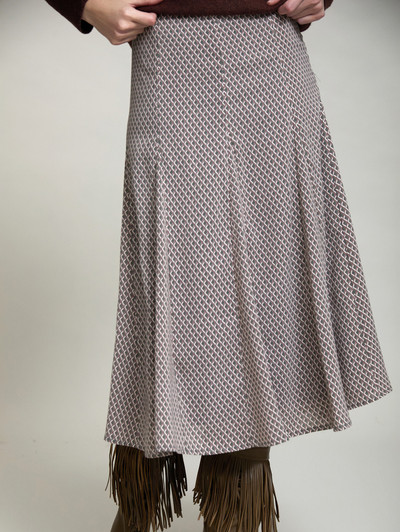 Skatie S95F02ELM Geometric print midi skirt