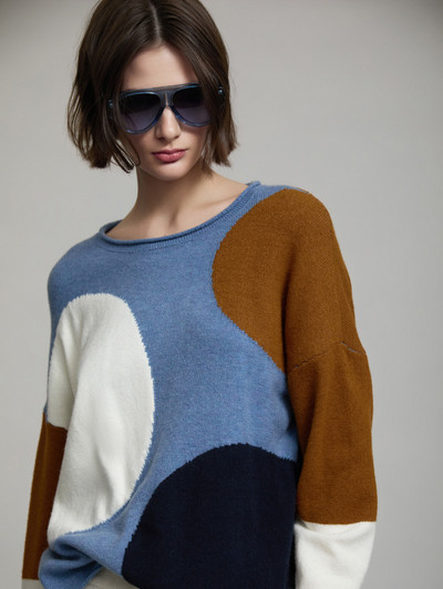 Skatie S53K23SPT Sweater with semicircle intarsia