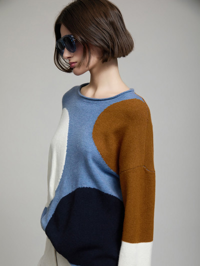 Skatie S53K23SPT Sweater with semicircle intarsia