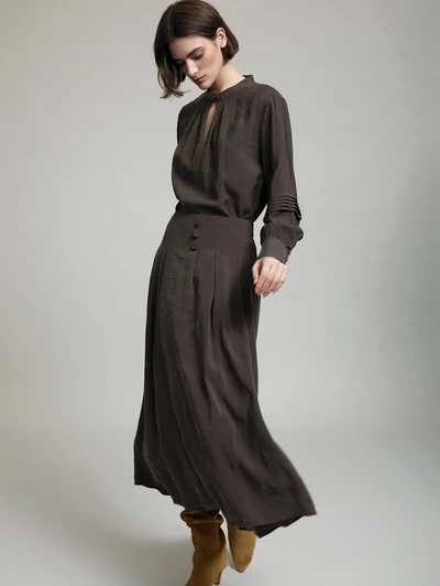 Skatie S102F04MOL Midi skirt with covered buttons