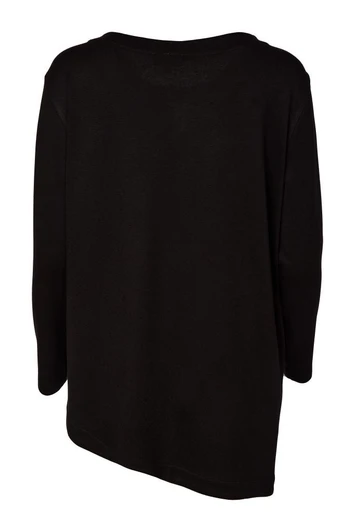ORA Clothing ORW26130 Animal Knit Top With Contrast Side And Hempanel