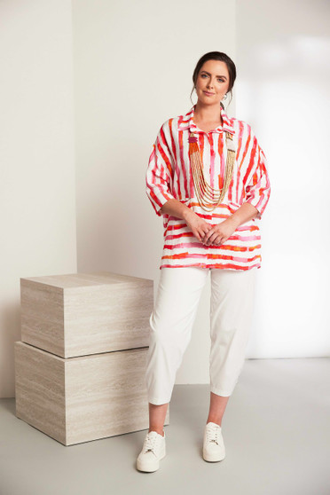 ORA Clothing ORS26123 Baloon shape trouser with side pocket  Off White