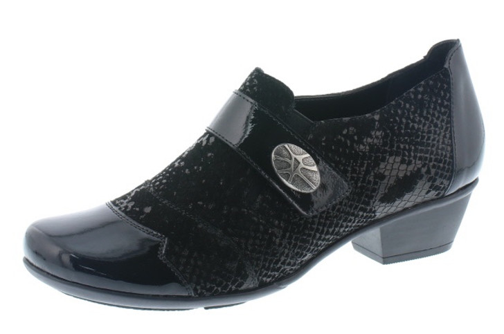 REMONTE LOW HEEL WITH STRAP BLACK REMONTED7333-04