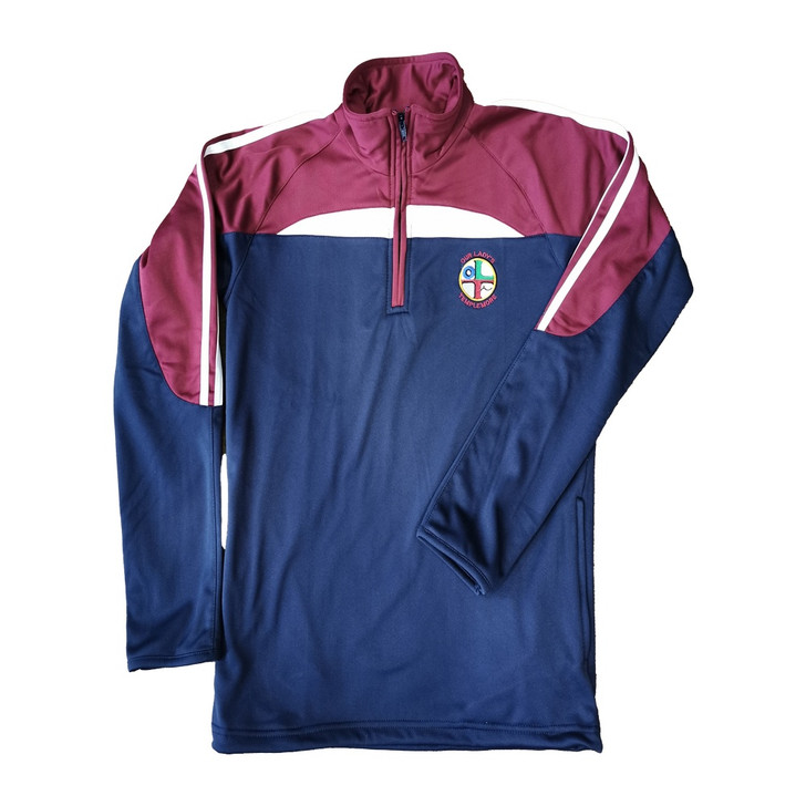 Our Lady's  1/4 Zip Track Top Boys & Girls  WINE