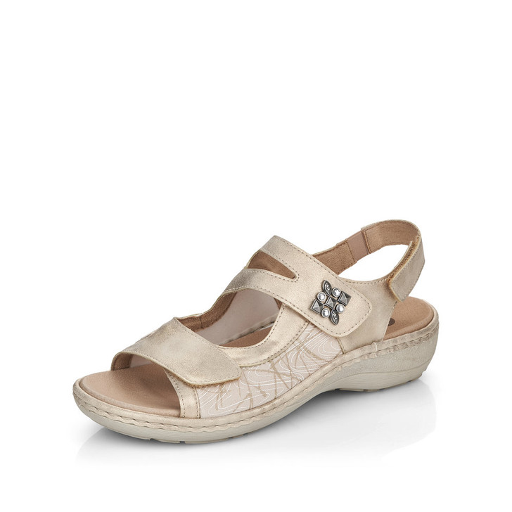 Remonte D7647-94 Double strap sandal wide fitting Beige