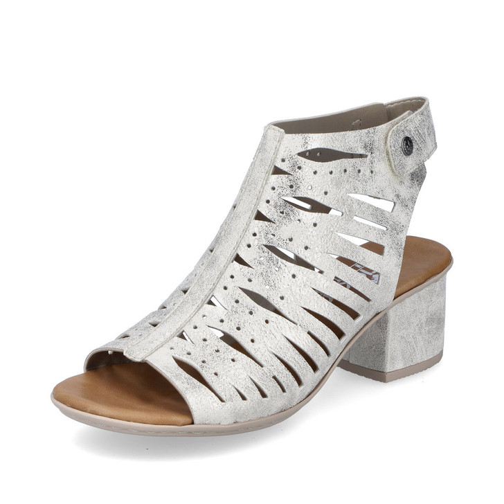 Rieker 64676-60 Block heel sandal with ankle strap