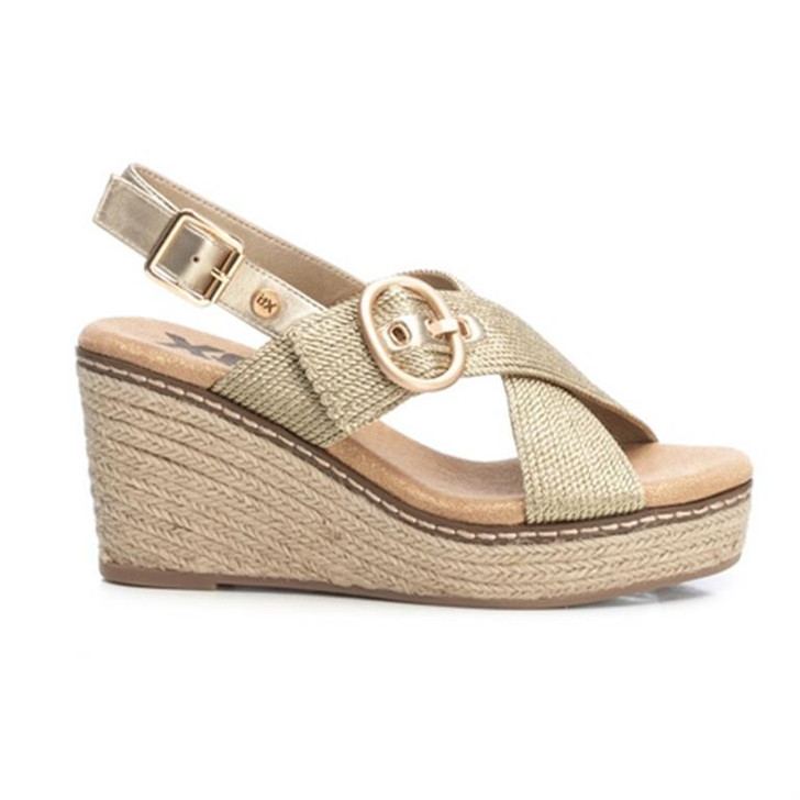 Xti 141411 Gold Textile Ladies Sandals