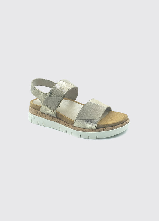 DUBARRY Jeri Gold Flat Sandal Grey s of Templemore