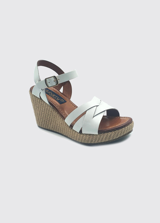 DUBARRY Sandy White High Wedge Sandal