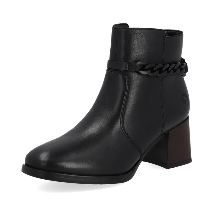 Remonte D0V73-01 Mid heel ankle boot Black Black color