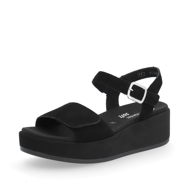 Remonte D1N50-00 Platform wedge sandal Black