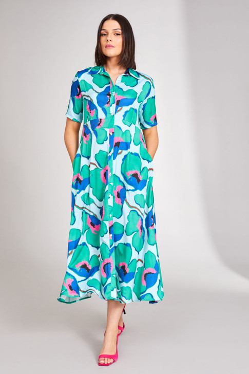 Peruzzi S24513 AQUA PRINT DRESS  AQUA (67)