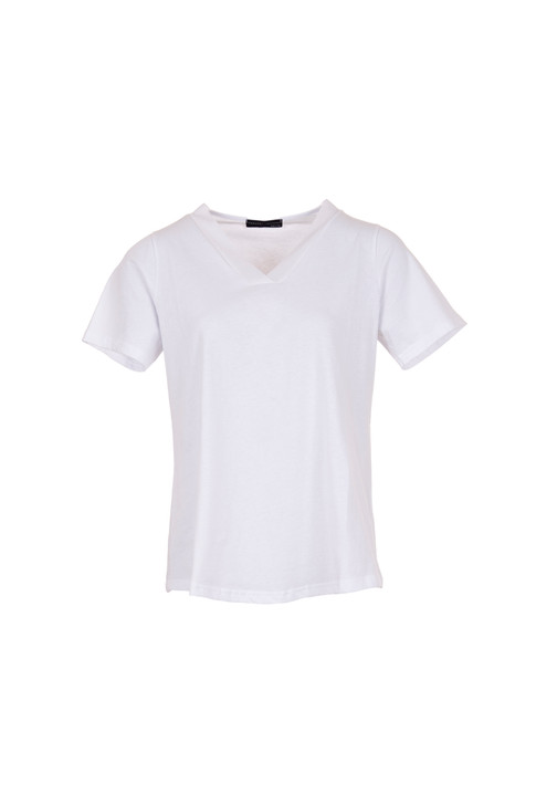 Peruzzi S24194 VOILE VNECK TOP WHITE (1)