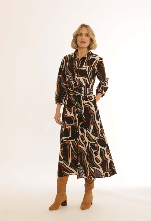 Pomodoro 92458 CONTOUR SHIRT DRESS Color Mink