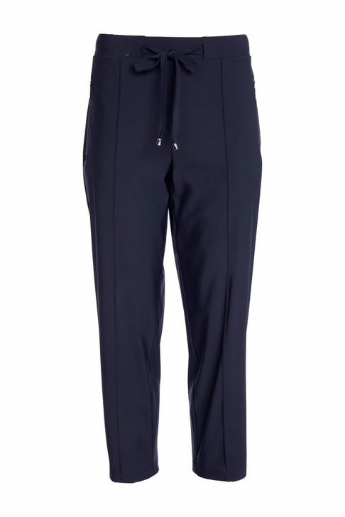 Naya NAW25143 Slim leg drawstring waist trouser with jeet pocket at front Black  09