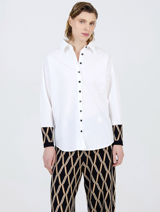 Skatie S70B01W Jacquard poplin shirt color WHT