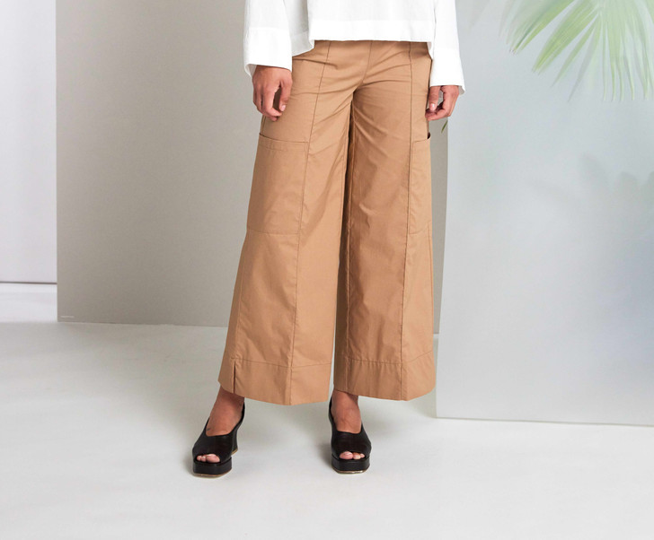 NAYA NAS26297 Wide leg trouser with pocket detail at front Biscuit  72