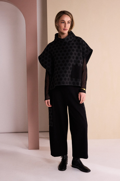 NAYA NAW26274 Wide Leg Trouser With Jaquard Spot Side Panel And Pocket