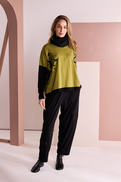 NAYA NAW26246 Pull Up Trouser With Layed On Bands