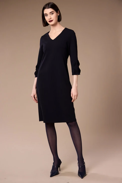 W26129 FRILL SLEEVE DRESS BLACK