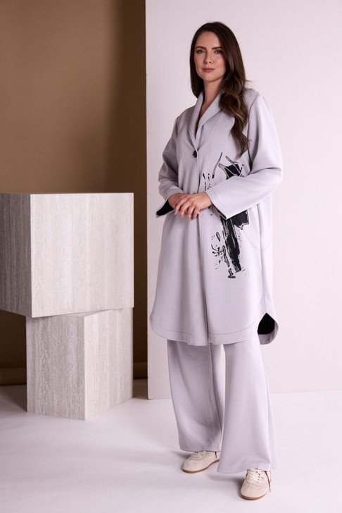 ORA Clothing ORW26127 Soft Pull Up Wide Leg Trouser With Pockets