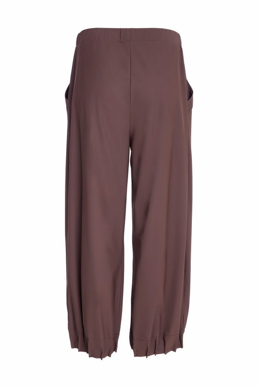 Naya NAW25153 Wide leg trouser with tuck hem detail Cocoa 73