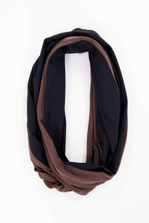 Naya NAW25113 Two tone soft jersey neck scarf Cocoa/Black 739