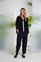 NAYA NAS26196 Drawstring hem zip jacket with contrast front section with pocket Black/White 901