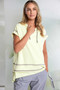 NAYA NAS26203 Short sleeve spray painted hooded top Lemon 37
