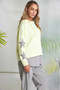 NAYA NAS26214 Hooded top with contrast cuff and front neckline Lemon 37