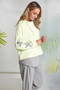 NAYA NAS26214 Hooded top with contrast cuff and front neckline Lemon 37