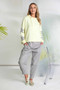 NAYA NAS26214 Hooded top with contrast cuff and front neckline Lemon 37