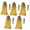 5 Set 207-70-14151 Rock Teeth With Pin 175-78-21810 Fit Komatsu Pc300 Pc350