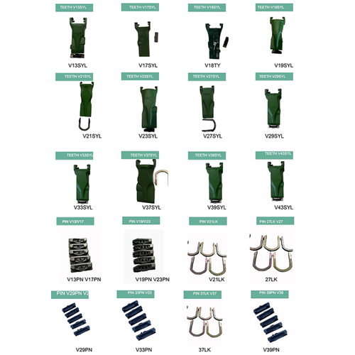 FITS FOR V17 V17SYL Bucket Digging Teeth/Tooth With V13/17PN Flex Pins (SET OF 2)