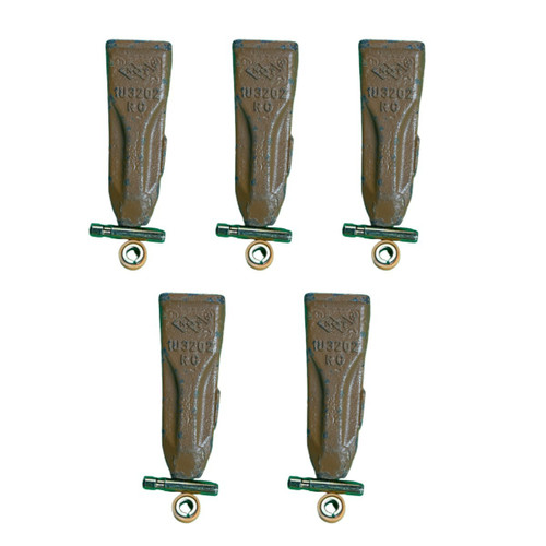 5 Pk 1U3202 1U-3202 J200 Fits For Cat Style Rock Bucket  Teeth W/ Pins Keeper