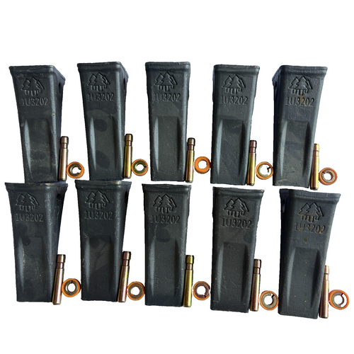 10Pk 1U3202 1U-3202 Forged Teeth W/ Pins 8E6208 Keepers 8E6209 Fits For Cat J200