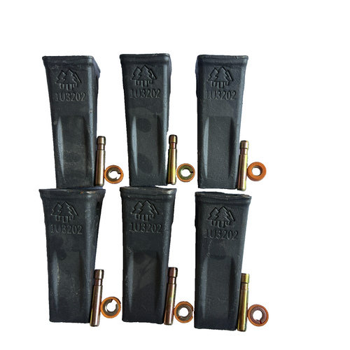 6 Pk 1U3202 1U-3202 Forged Teeth W/ Pins 8E6208 Keepers 8E6209 Fits For Cat J200