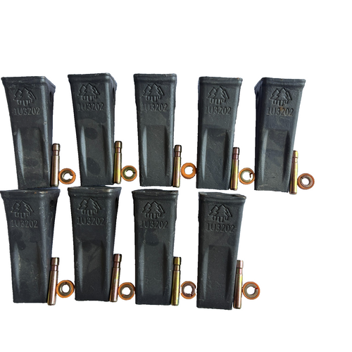 9 Pk 1U3202 1U-3202 Forged Teeth W/ Pins 8E6208 Keepers 8E6209 Fits For Cat J200