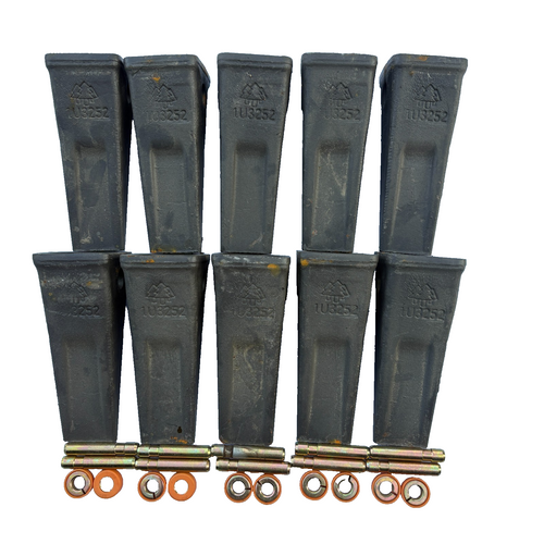 10Pk 1U3252 Forged Teeth  W/ Pin 8E6259 8E6258 Retainer Fits For Cat J250 Tooth