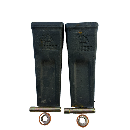 2Pk 1U3252 Forged Teeth  W/ Pin 8E6259 8E6258 Retainer Fits For Cat J250 Tooth