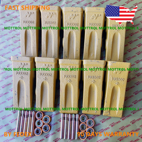 10 Pk 1U3302 1U-3302 Bucket Teeth 9J2308 Pins,8E6259 Retainer For J300 Tooth