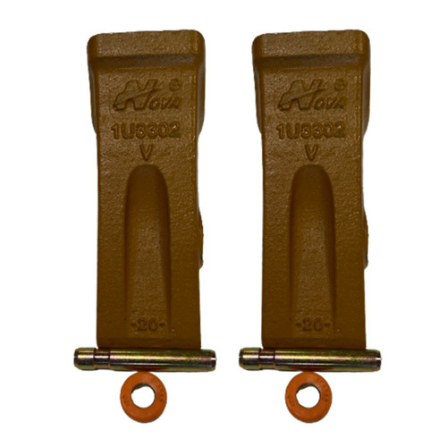 2 Pack 1U3302 1U-3302 Bucket Teeth  Tooth & 5 9J2308 Pins 5 8E6259 Ret J300