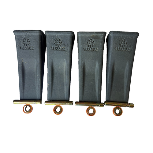 4 Pk 1U3302 1U-3302 Forged Teeth With Pins 9J2308 8E6259 For J300 Adapter 3G6304