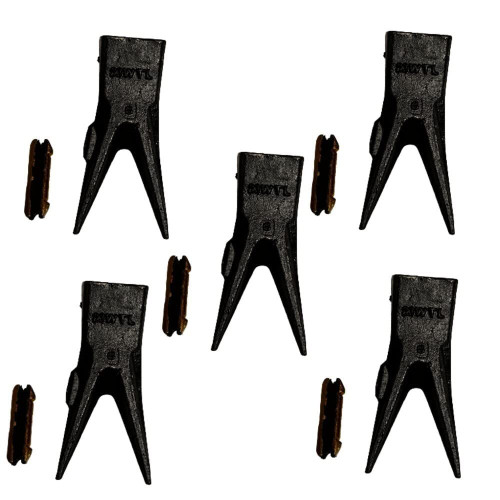 5 Pk 23Wt 23Wtl 230Wtl T230Wtl Twin Tiger Bucket Teeth W/ 23Fp Tf23 Flex Pins