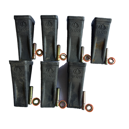 7 Pk 6Y3222 6Y-3222 Forged Teeth With Pin 6Y3228 6E8259 For J225 Adapter Shank