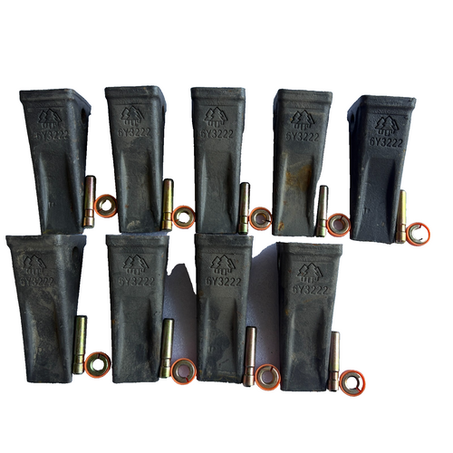 9 Pk 6Y3222 6Y-3222 Forged Teeth With Pin 6Y3228 6E8259 For J225 Adapter Shank