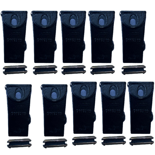 10Pk 7107319  Skid Bucket Tooth  Teeth 6737326 Flexpin 23Fp For Mini Excavator
