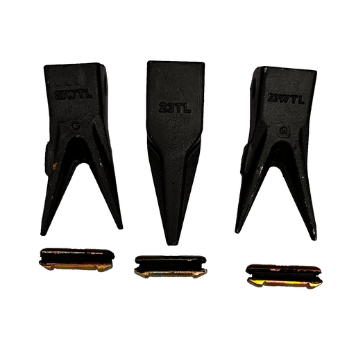 Set Ot 3 -   Mini Excavator Twin/Single Tiger Teeth  23Tl   23Wtl W/ Pins Tf23